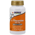 NOW Foods L-Theanine with Decaf Green Tea, 100mg - 90 kapslí