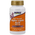 NOW Foods Alpha Lipoic Acid with Grape Seed Extract & Bioperine, 600mg - 60 kapslí