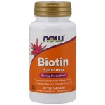 NOW Foods Biotin, 5000mcg - 60 kapslí