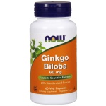 NOW Foods Ginkgo Biloba, 60mg - 60 kapslí