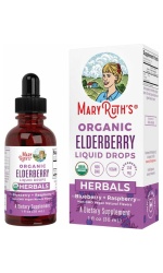 MaryRuth Organics Organic Elderberry Liquid Drops, Blueberry & Raspberry – 30 ml.