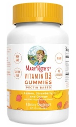 MaryRuth Organics Vitamin D3 Gummies, Lemon, Strawberry & Orange – 60 gummies